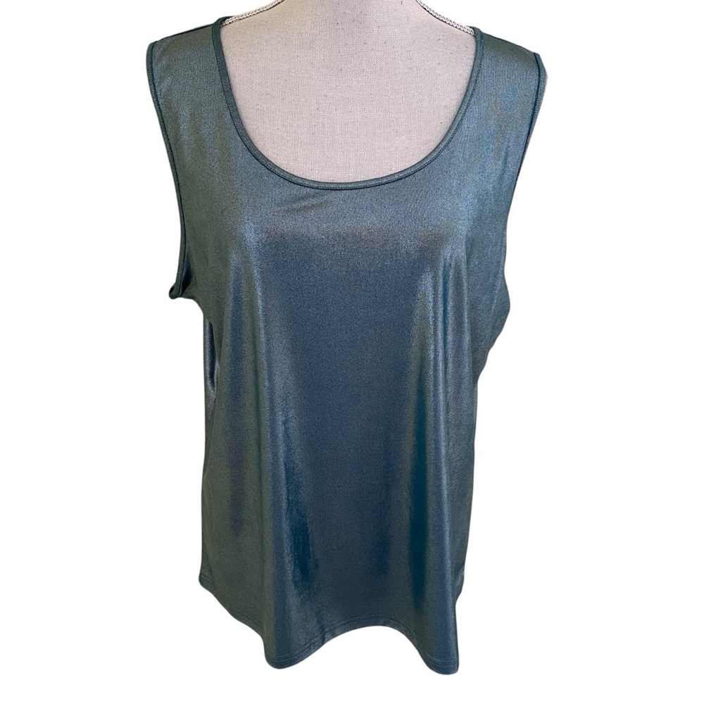 Erin London Teal Iridescent Tank Top XL